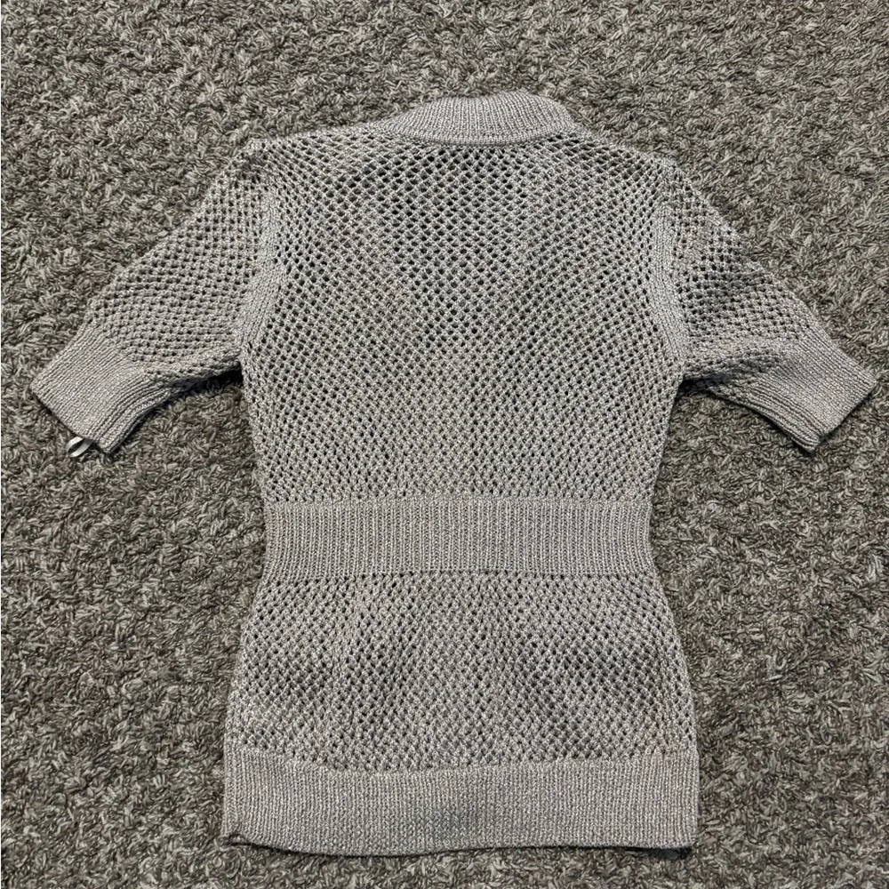 White House Black Market Beige Cardigan with Gold Buttons
